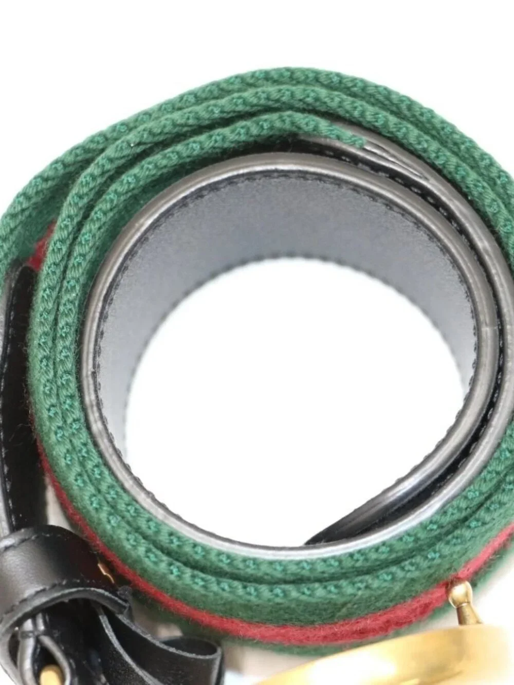 Gucci GG Marmont Web Belt Canvas Leather Size 70X30 - Green  display picture 3